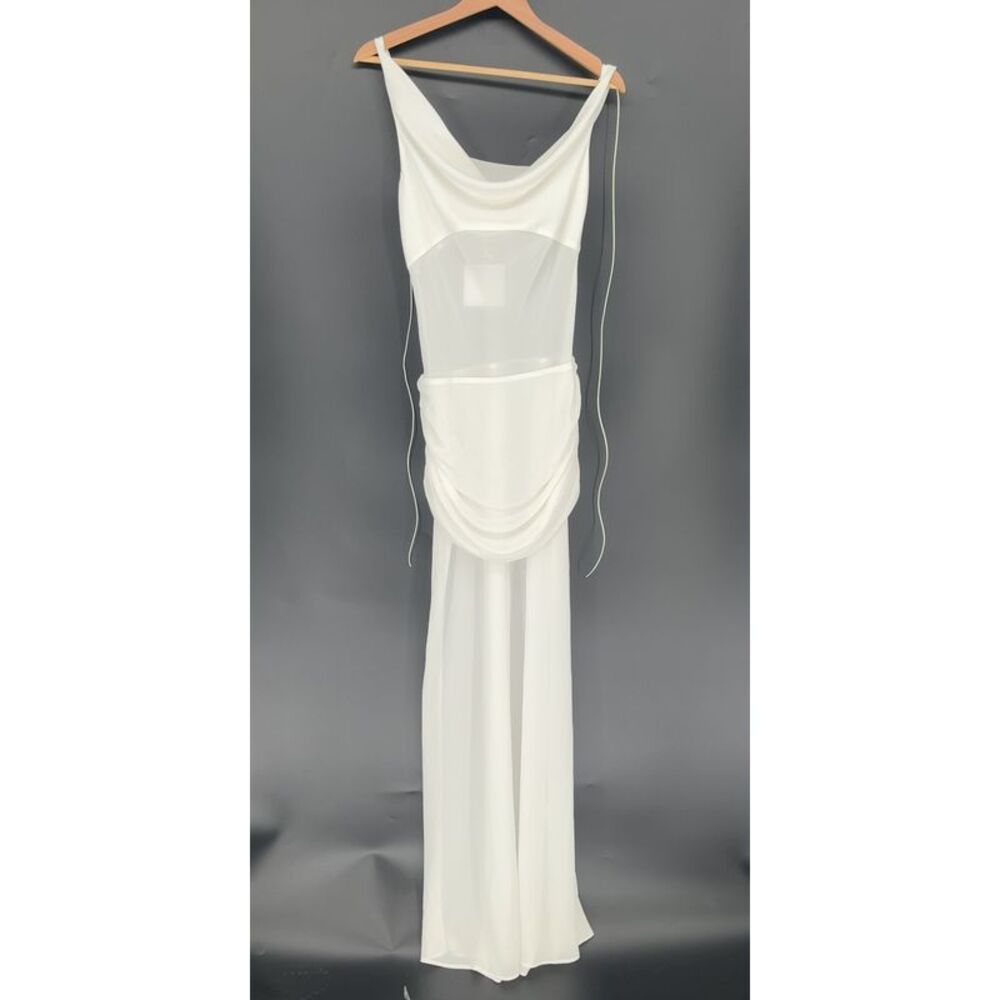 Natalie Rolt White One-Shoulder Maxi Dress